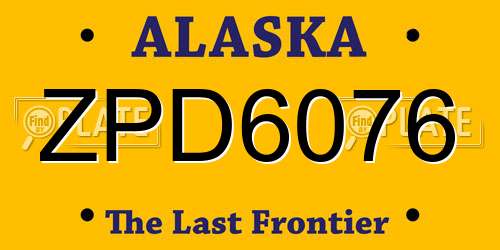 ZPD6076 Alaska License Plate