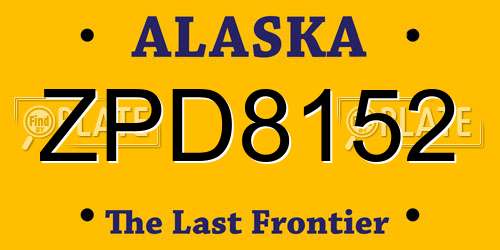 ZPD8152 Alaska License Plate