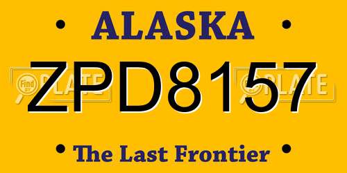 ZPD8157 Alaska License Plate