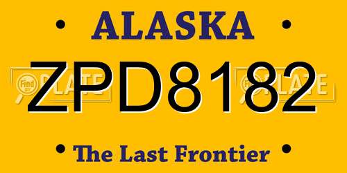 ZPD8182 Alaska License Plate