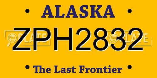 ZPH2832 Alaska License Plate