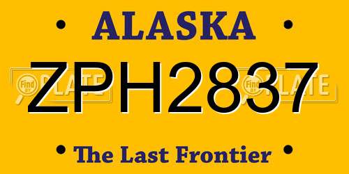 ZPH2837 Alaska License Plate
