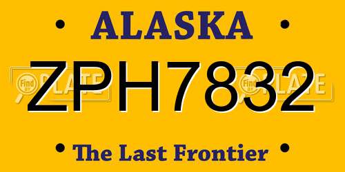 ZPH7832 Alaska License Plate