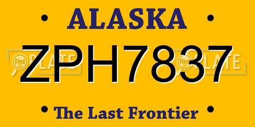ZPH7837 Alaska License Plate