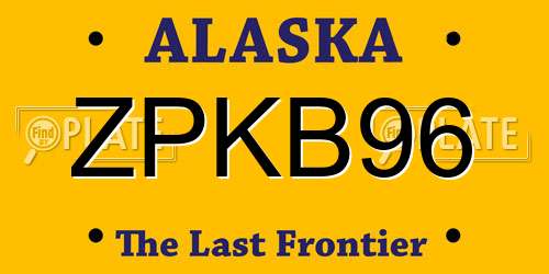 ZPKB96 Alaska License Plate