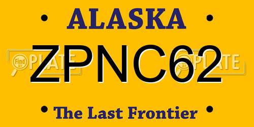 ZPNC62 Alaska License Plate