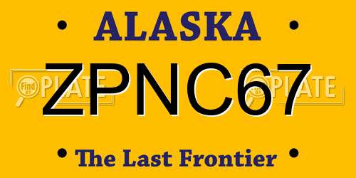 ZPNC67 Alaska License Plate