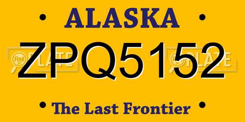 ZPQ5152 Alaska License Plate