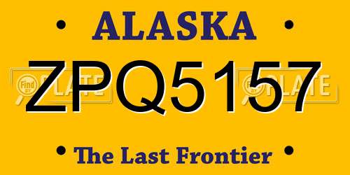 ZPQ5157 Alaska License Plate
