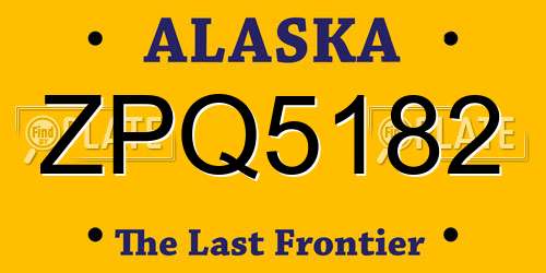 ZPQ5182 Alaska License Plate