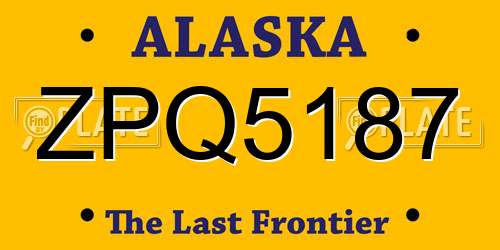 ZPQ5187 Alaska License Plate