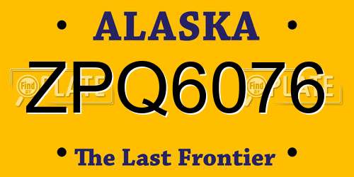 ZPQ6076 Alaska License Plate