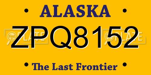 ZPQ8152 Alaska License Plate