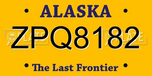 ZPQ8182 Alaska License Plate