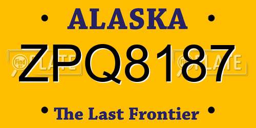 ZPQ8187 Alaska License Plate
