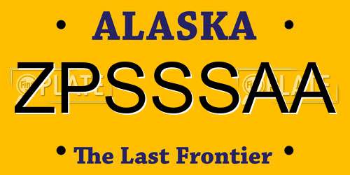 ZPSSSAA Alaska License Plate