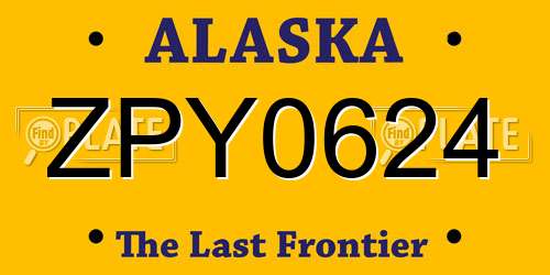 ZPY0624 Alaska License Plate