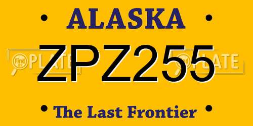 ZPZ255 Alaska License Plate