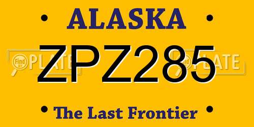 ZPZ285 Alaska License Plate