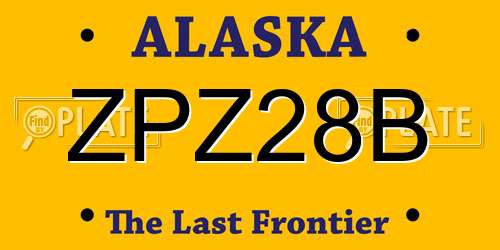 ZPZ28B Alaska License Plate