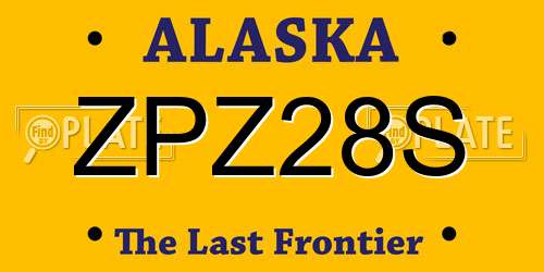 ZPZ28S Alaska License Plate
