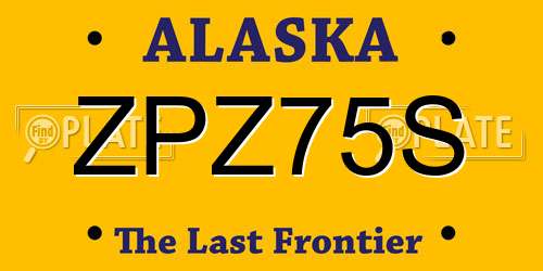 ZPZ75S Alaska License Plate