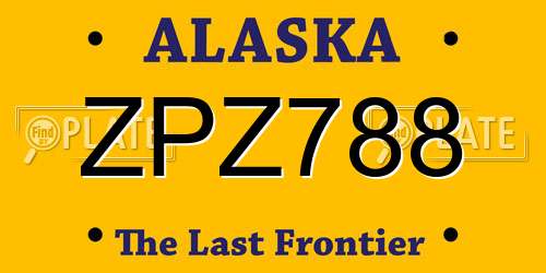 ZPZ788 Alaska License Plate