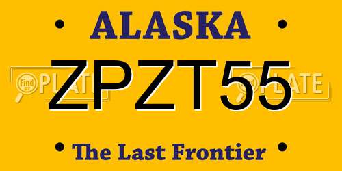 ZPZT55 Alaska License Plate