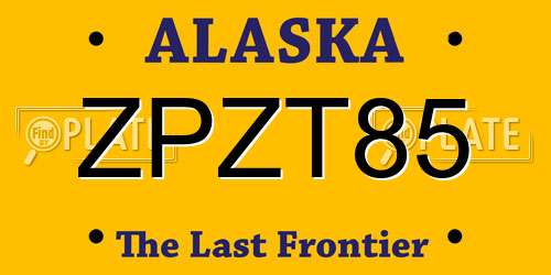 ZPZT85 Alaska License Plate