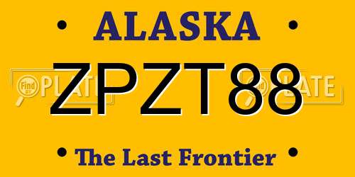 ZPZT88 Alaska License Plate