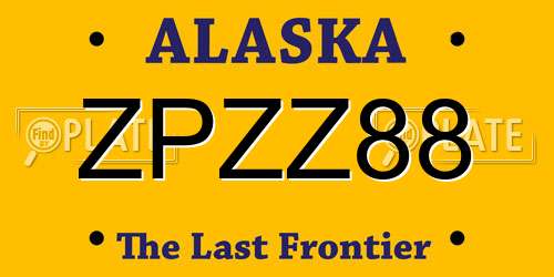 ZPZZ88 Alaska License Plate