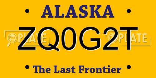 ZQ0G2T Alaska License Plate