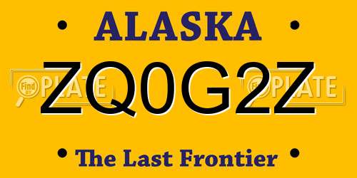 ZQ0G2Z Alaska License Plate