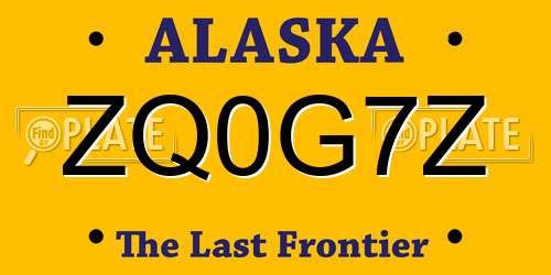 ZQ0G7Z Alaska License Plate