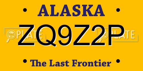 ZQ9Z2P Alaska License Plate