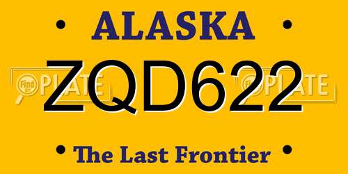 ZQD622 Alaska License Plate