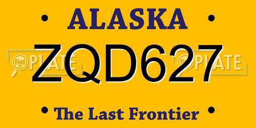 ZQD627 Alaska License Plate