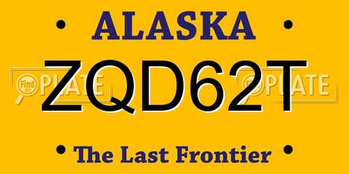 ZQD62T Alaska License Plate