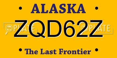 ZQD62Z Alaska License Plate