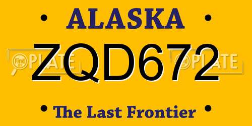 ZQD672 Alaska License Plate