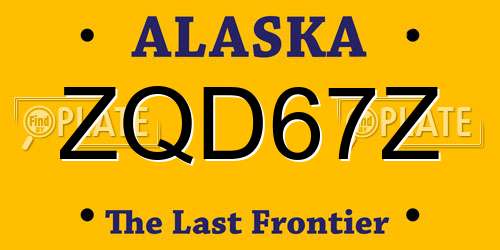 ZQD67Z Alaska License Plate