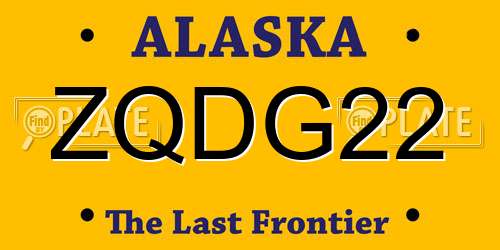 ZQDG22 Alaska License Plate