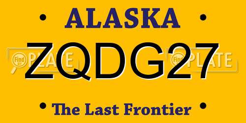 ZQDG27 Alaska License Plate
