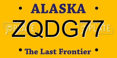 ZQDG77 Alaska License Plate
