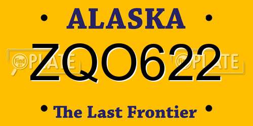 ZQO622 Alaska License Plate