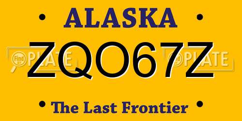 ZQO67Z Alaska License Plate