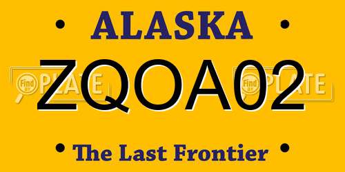 ZQOA02 Alaska License Plate