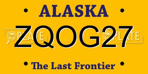 ZQOG27 Alaska License Plate