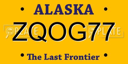 ZQOG77 Alaska License Plate
