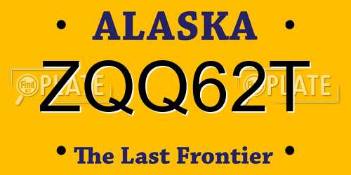 ZQQ62T Alaska License Plate